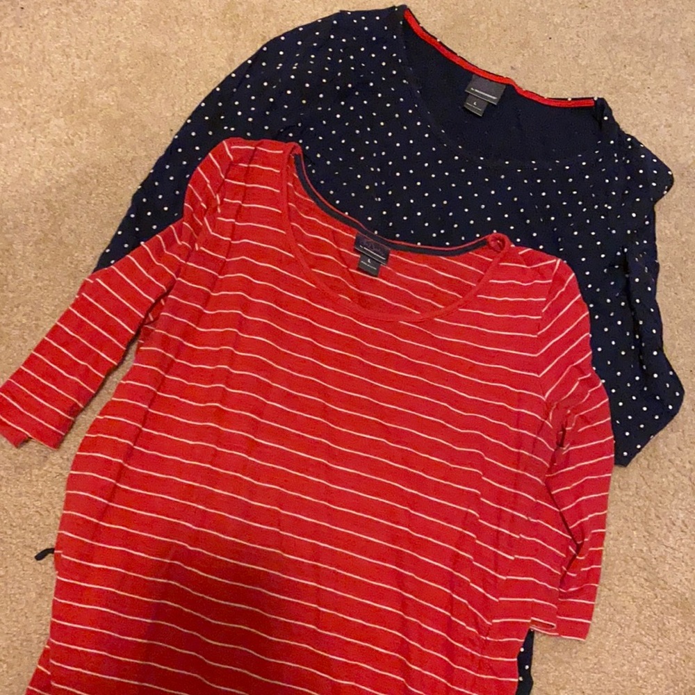 Maternity quarter length sleeve shirts